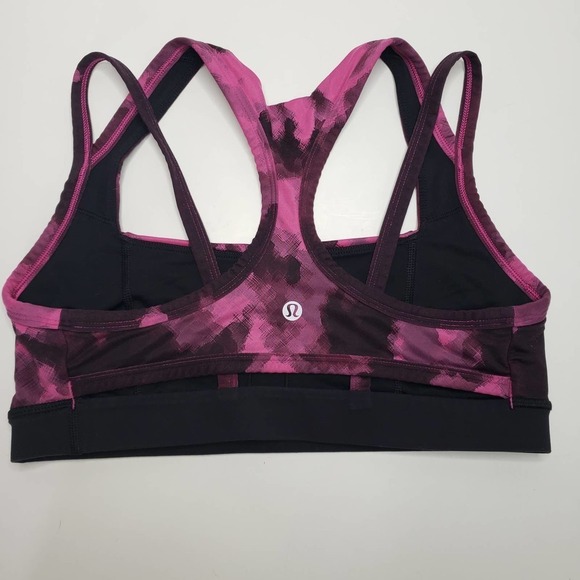 Lululemon Splendour Sports Bra 8 Raspberry Black - Picture 6 of 8